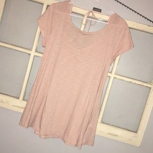 Super soft blush pink Tie in Back Tee